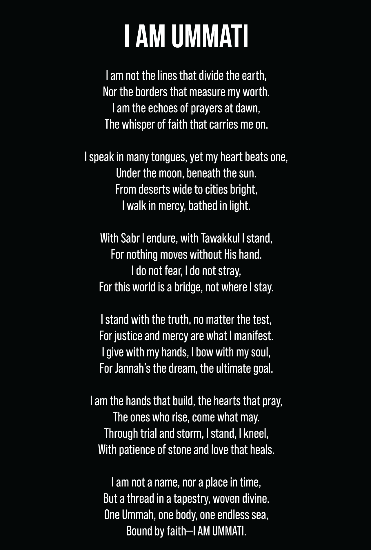 I AM UMMATI" Hoodie – Black Edition